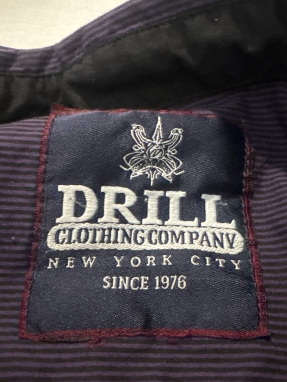 Drill Clothing Company Purple Strip Dress Shirt Size L - Picture 3 of 4